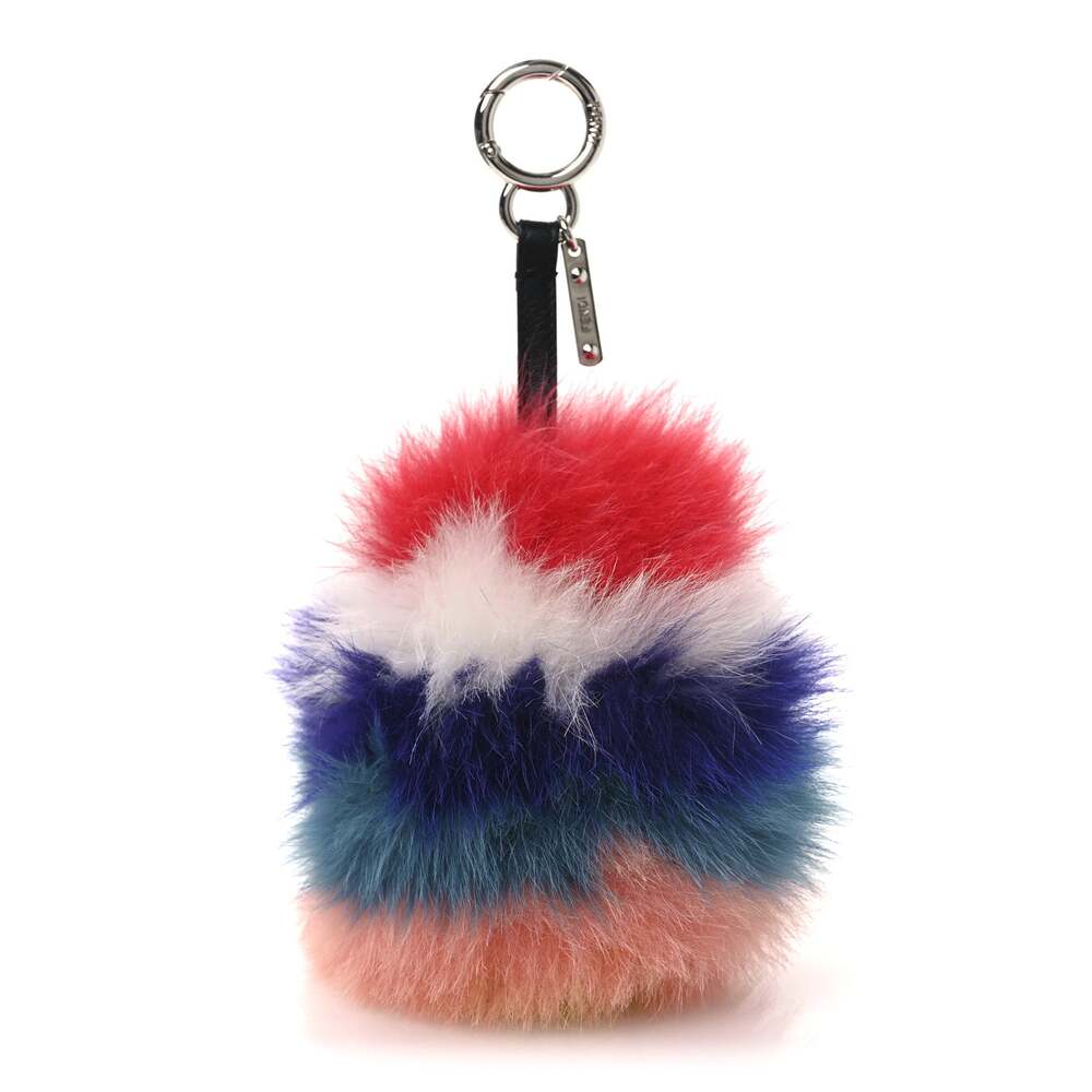 Fendi Fox Fur Shiny Nappa Rainbow Pom #259771F26B